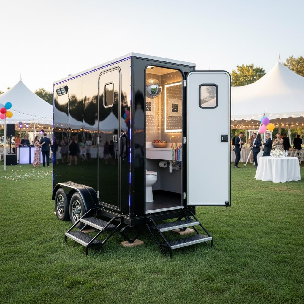 Luxury Restroom Trailer - Professional portable restroom rental service